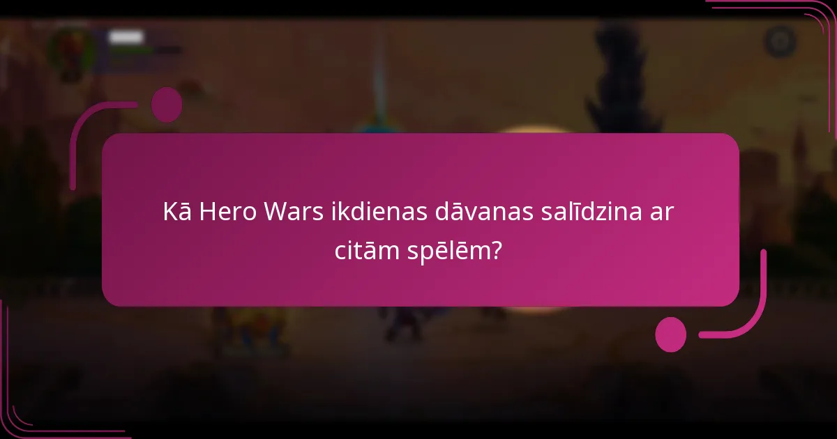 Ko lietotāji domā par Hero Wars ikdienas dāvanām?