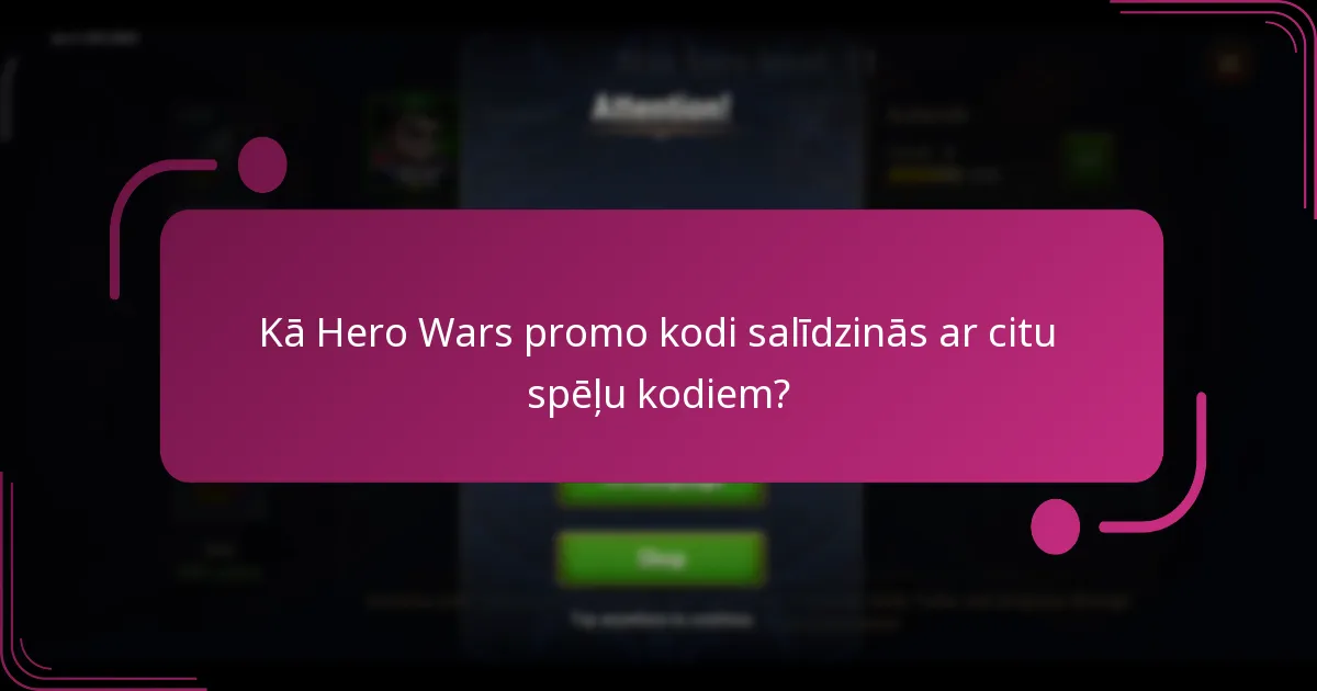 Kādas balvas sniedz Hero Wars promo kodi?