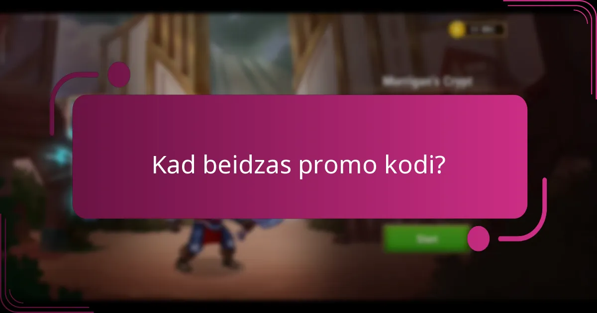 Kad beidzas promo kodi?