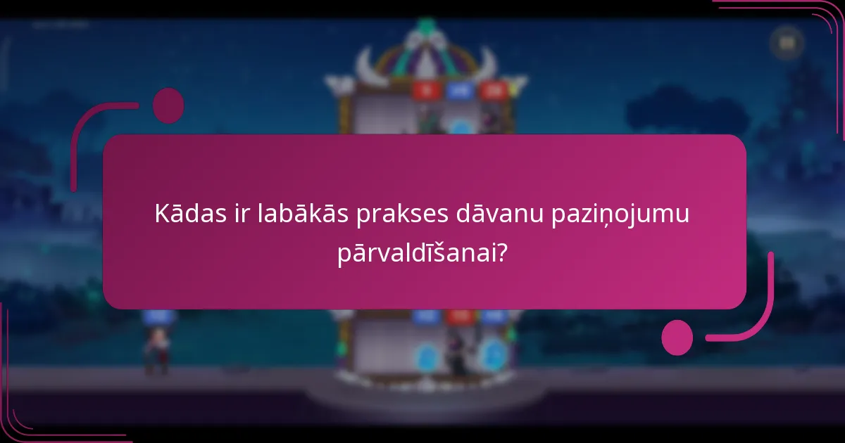 Kādas ir labākās prakses dāvanu paziņojumu pārvaldīšanai?