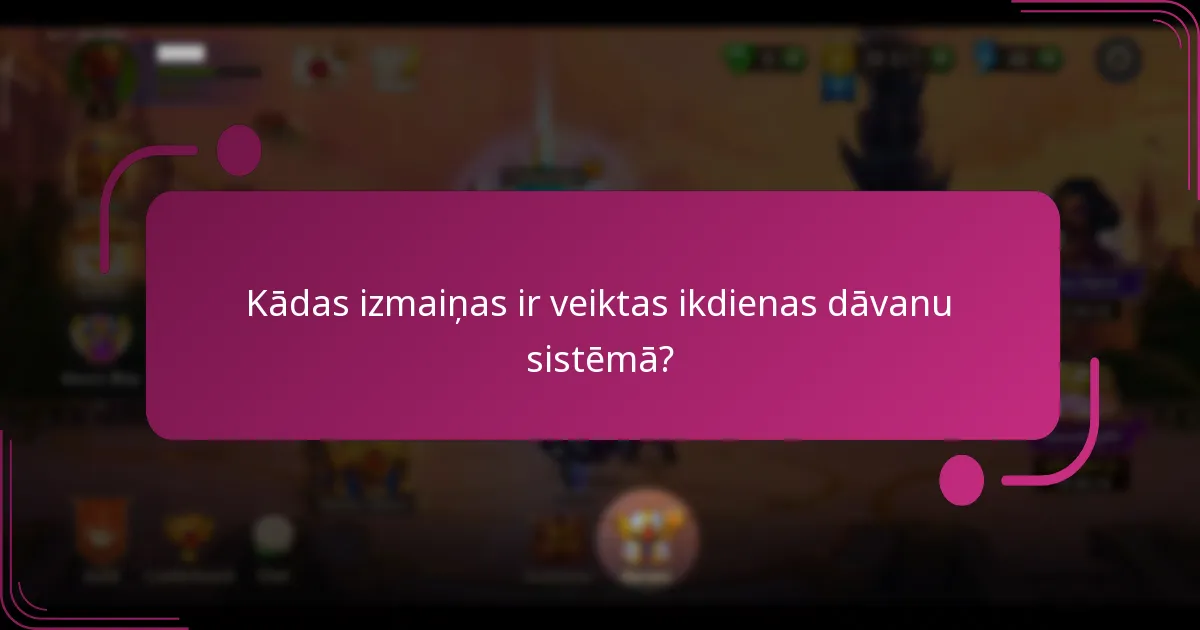 Kādas izmaiņas ir veiktas ikdienas dāvanu sistēmā?