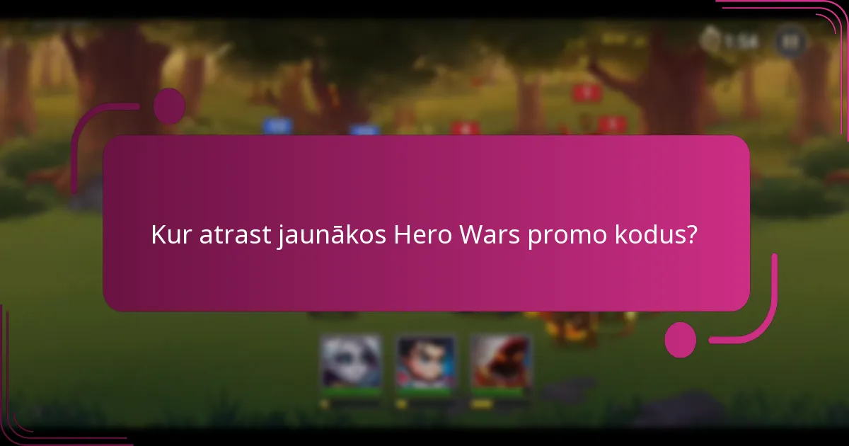 Kur atrast jaunākos Hero Wars promo kodus?